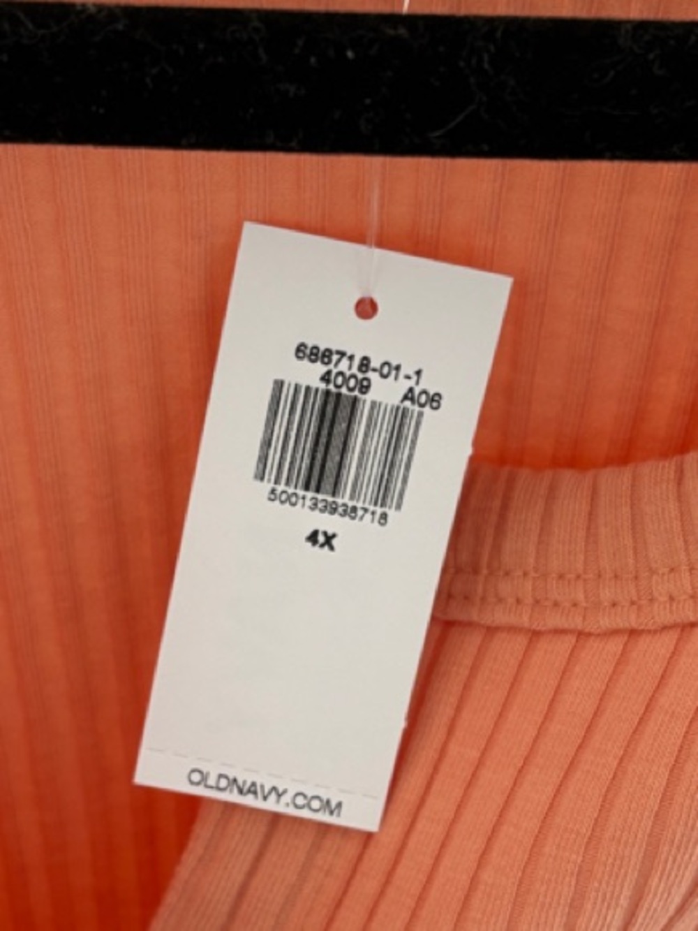 Old Navy Coral Button-Front Ribbed Tank - Picture 2 of 2